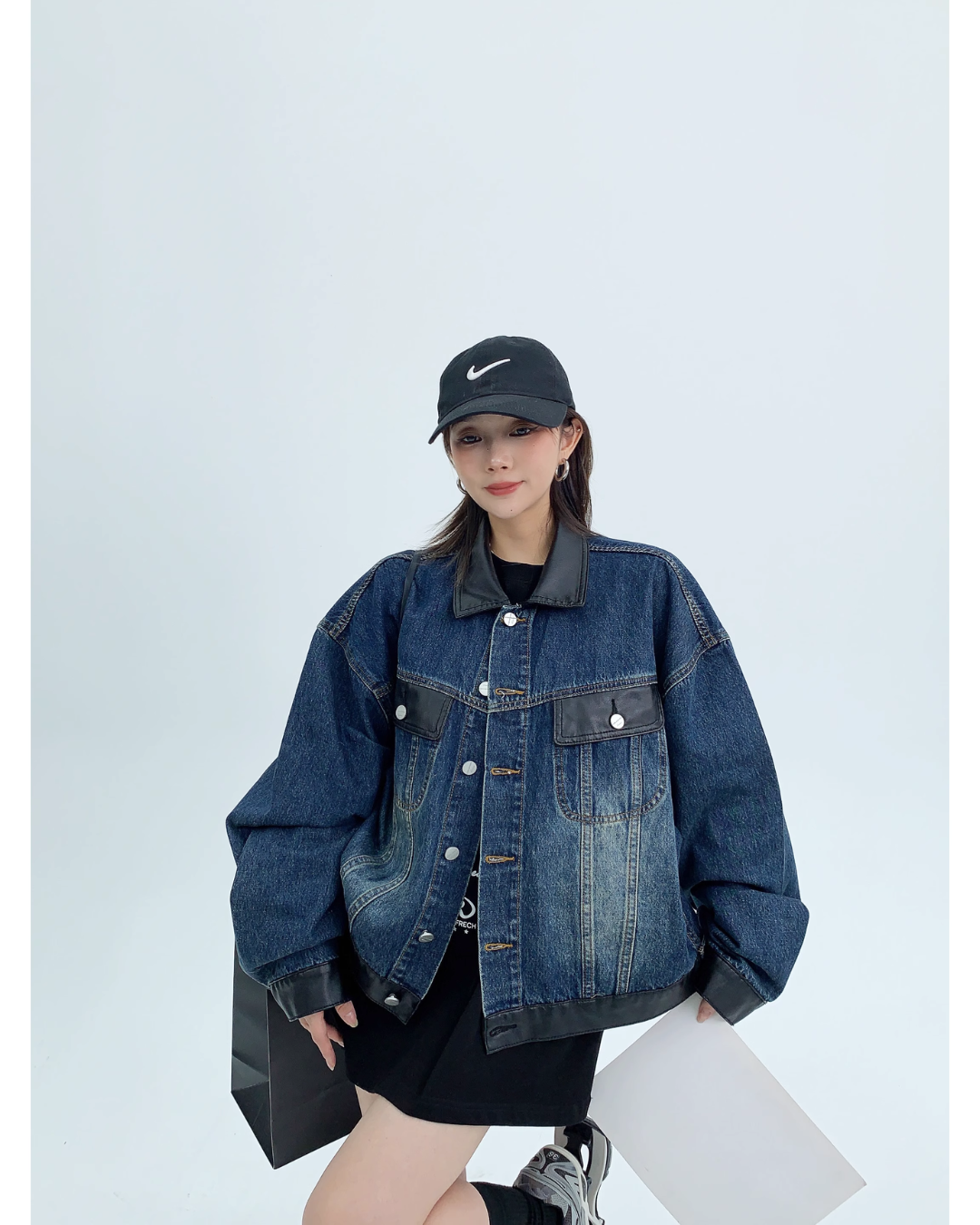 Leather Docking Denim Jacket YLS0090