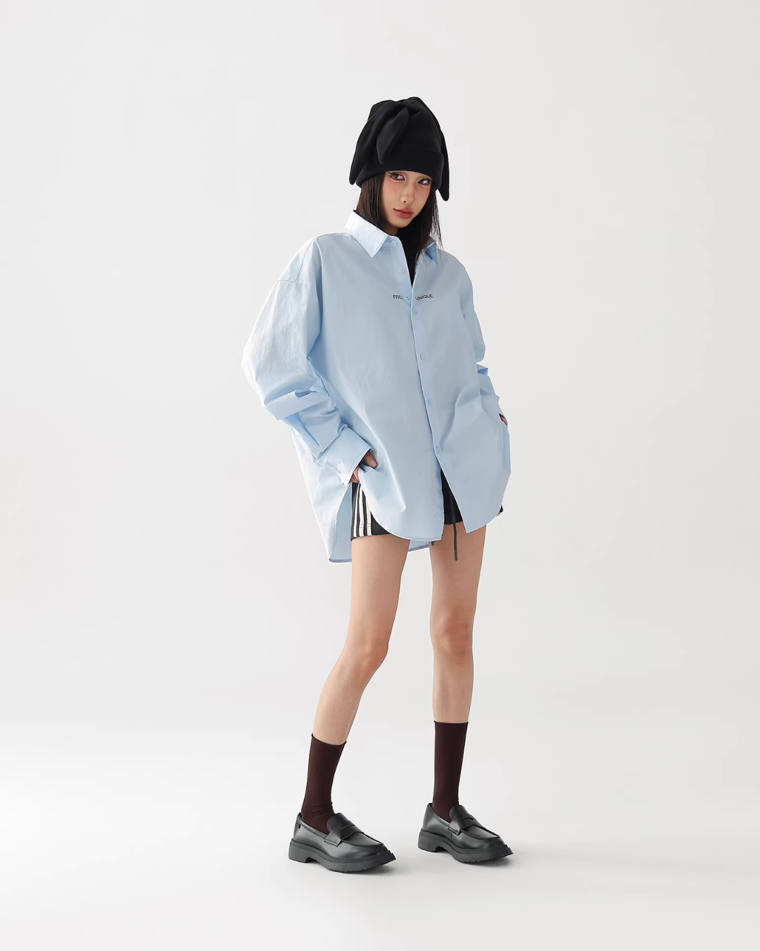 Letter Print Long-Sleeve Shirt ACS0364