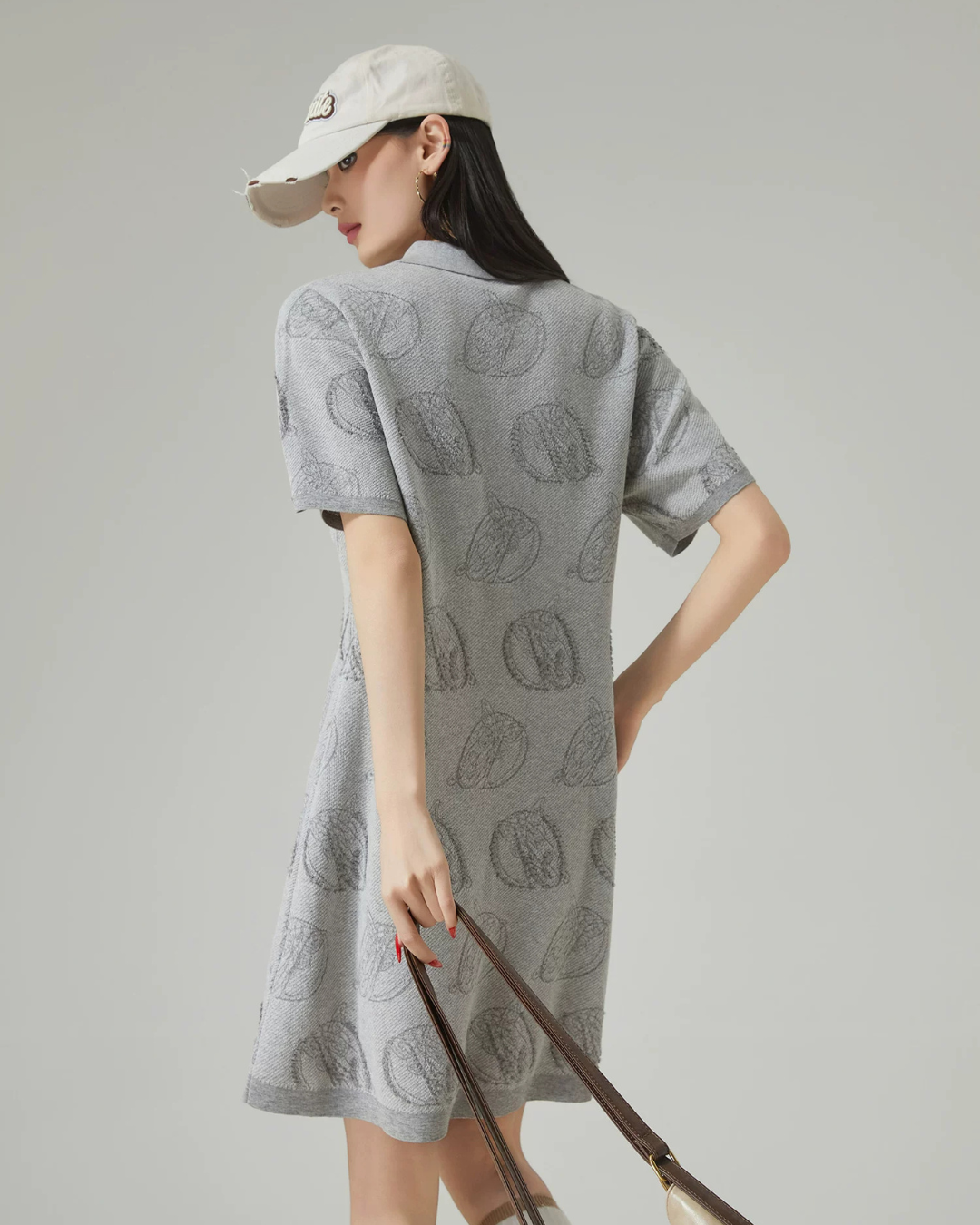 Graphic Knit Polo Mini Dress FER0233