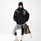 Flower Embroidery Loose Sweat Hoodie ACS0266