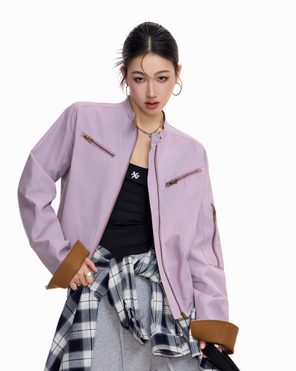 Zip Design Short Jacket ICM0084