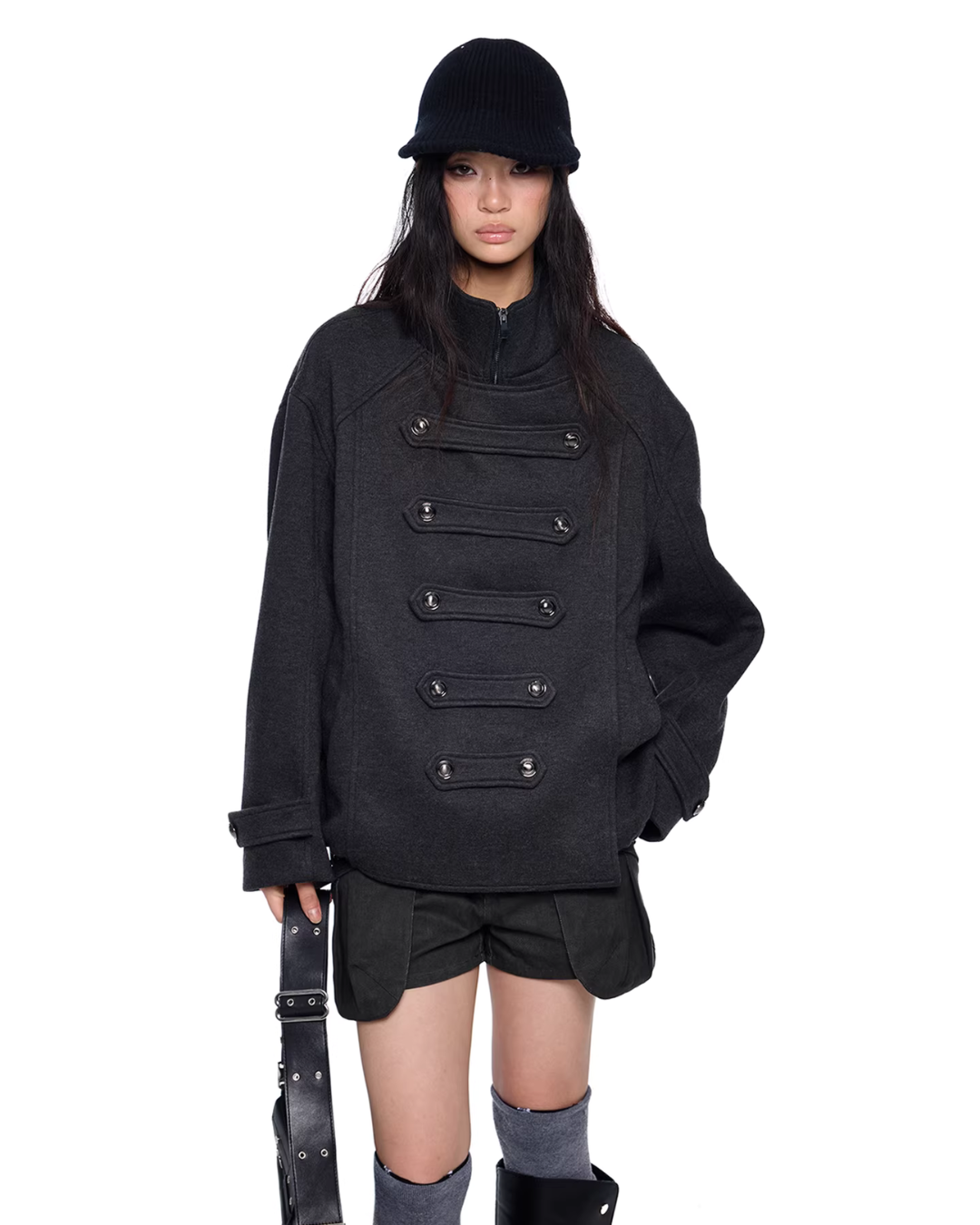 Short Double-Faced Wool Coat EZK0094
