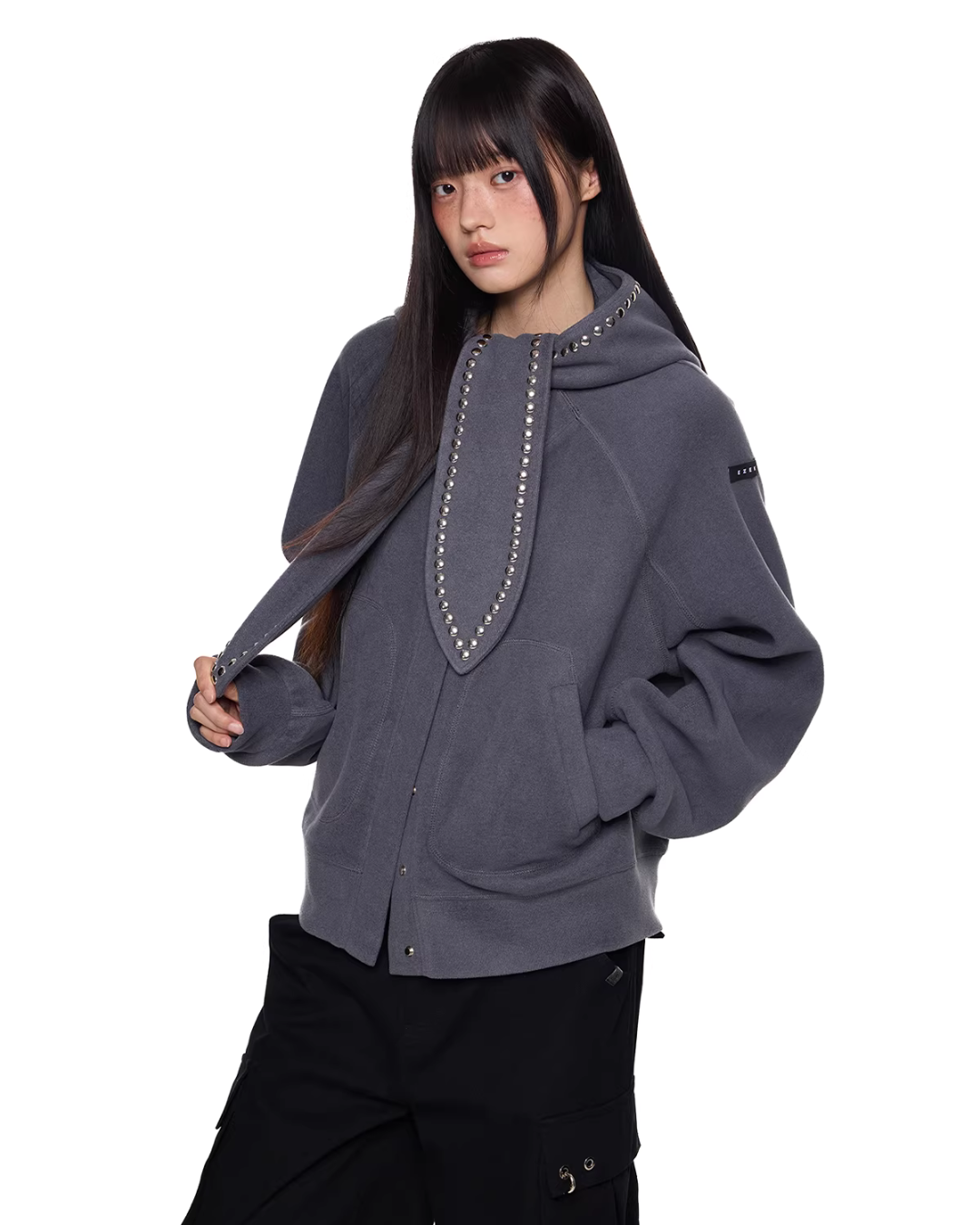 Rabbit Ear Studded Hoodie EZK0098