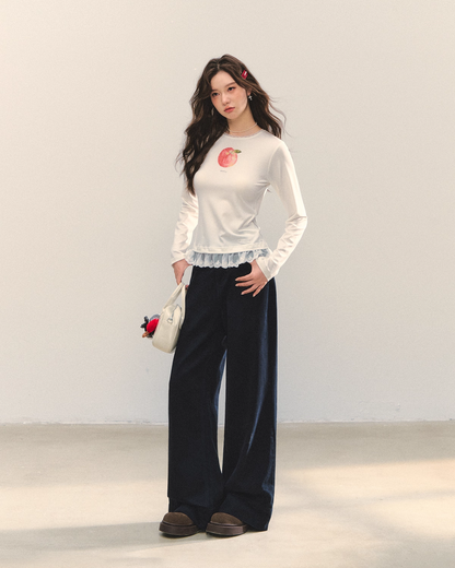 Fruit Print Long Sleeve Top / Wide Pants ASG0071
