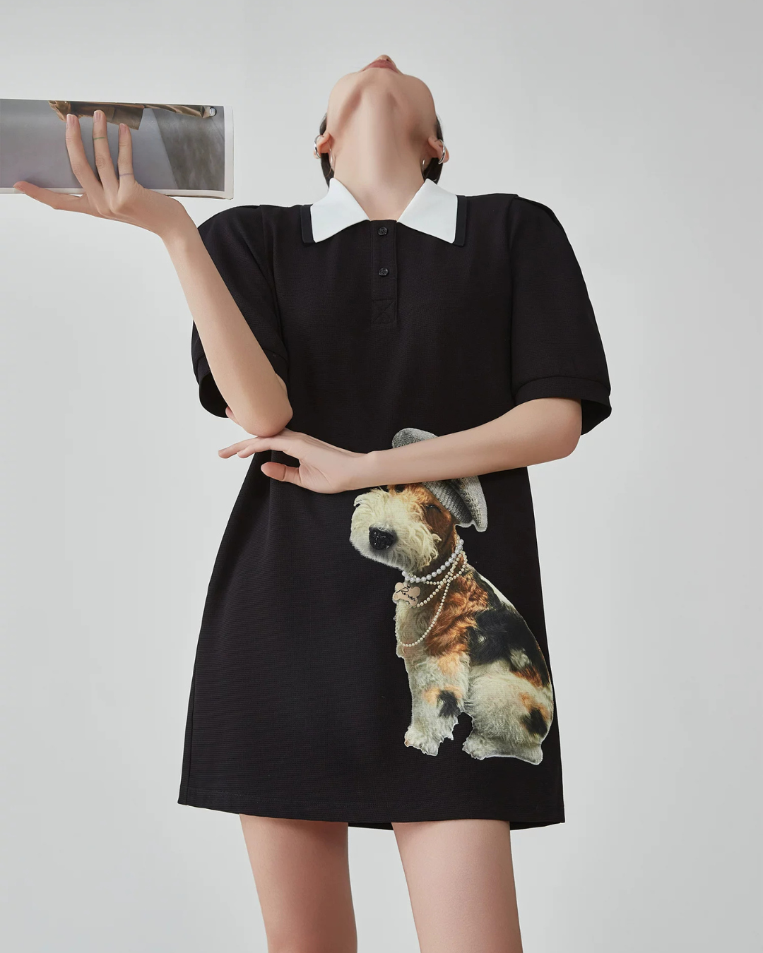 Dog Graphic Polo Dress FER0202