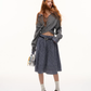 Front Wrap Knit Top/Gingham Check Skirt ASG0074