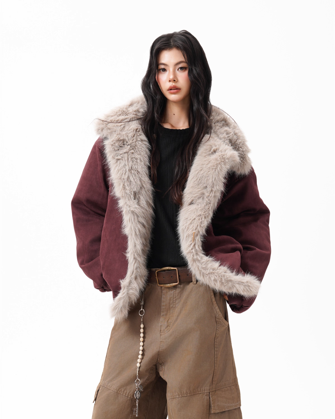 Fur Collar Suede Jacket BWA0002