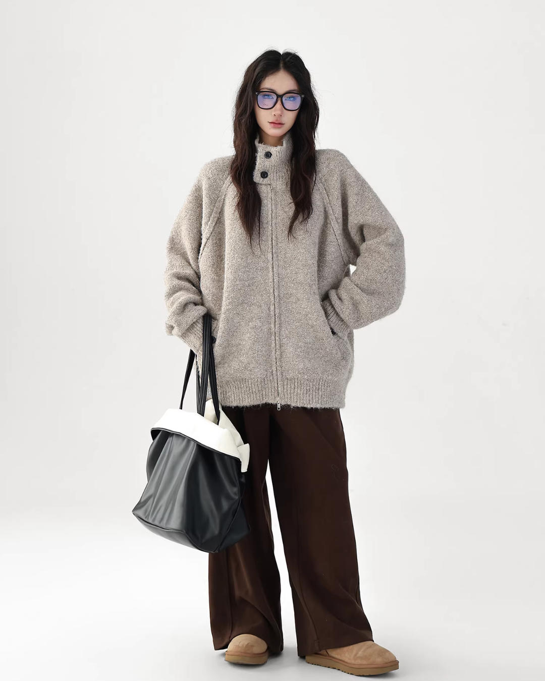 Stand Collar Knit Jacket ACS0352