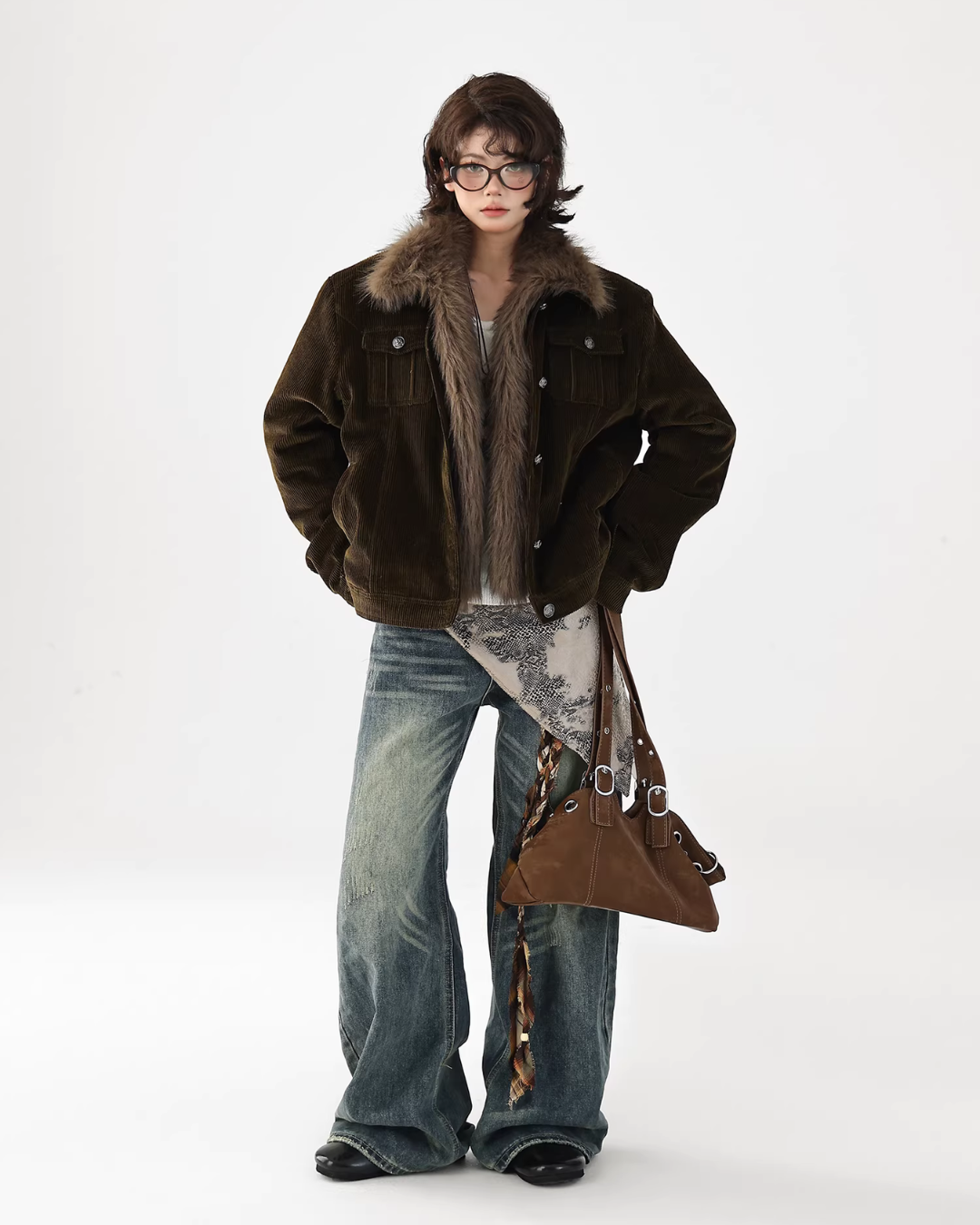 Fur Collar Corduroy Jacket  ACS0351