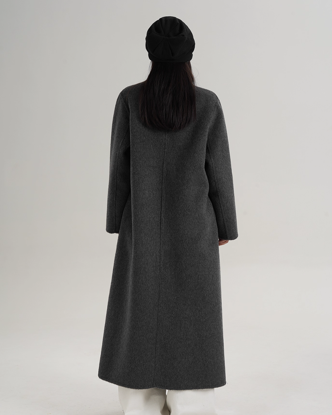 V-Neck Wool Long Coat SRS0387