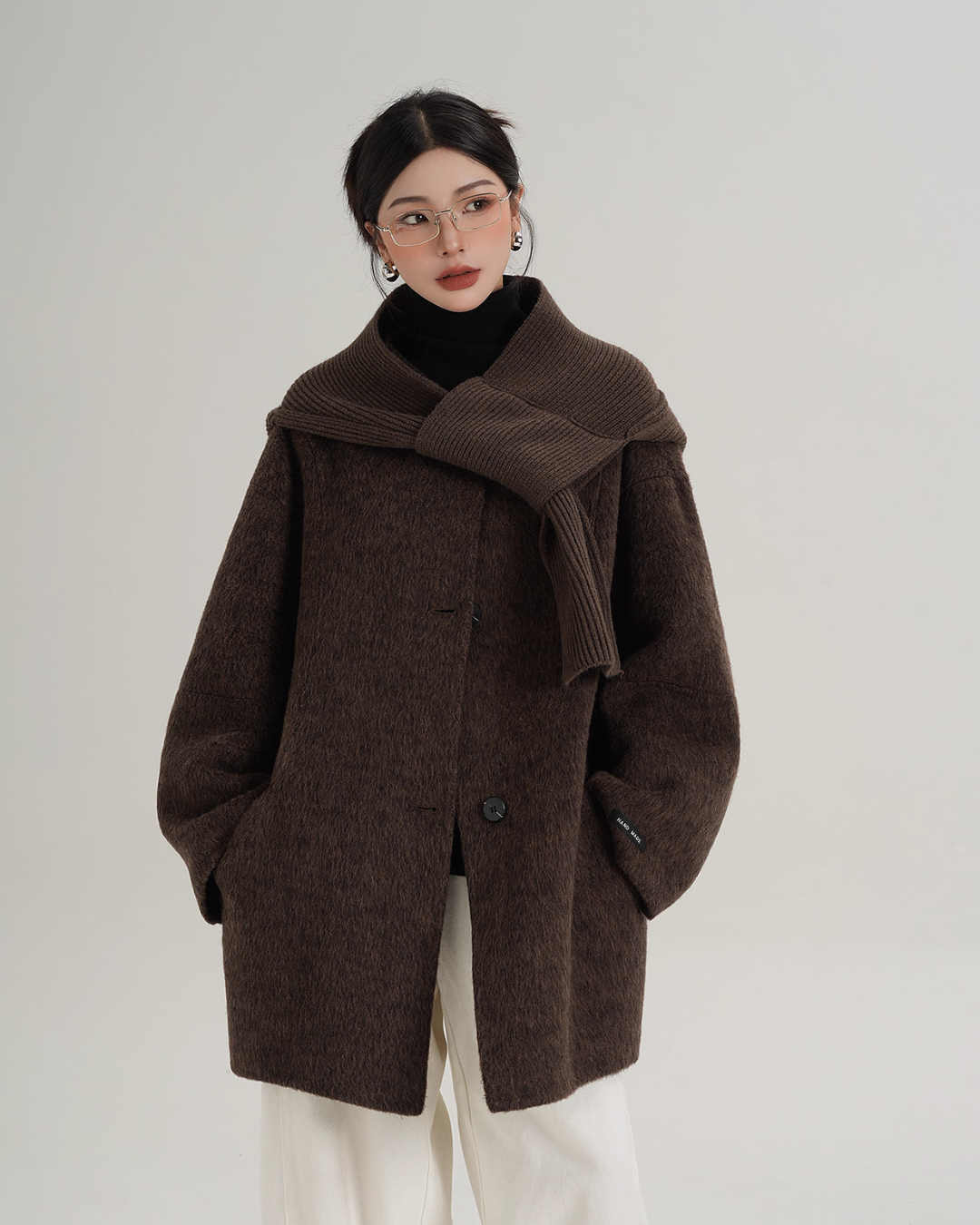 Scarf Design Wool Coat SRS0375