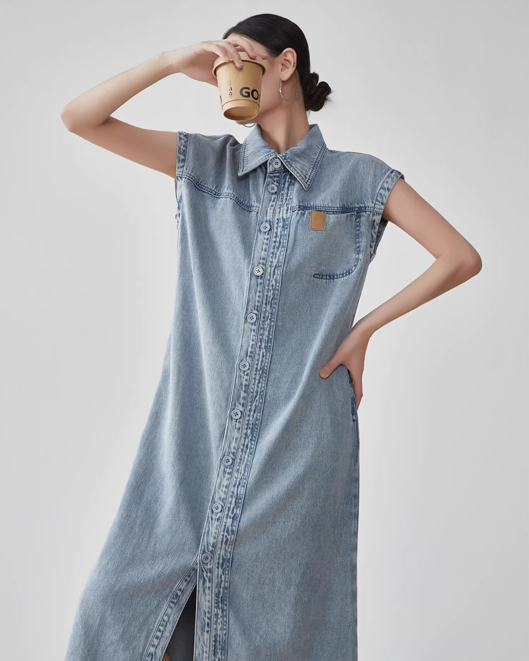 Retro Blue Denim Dress FER0108