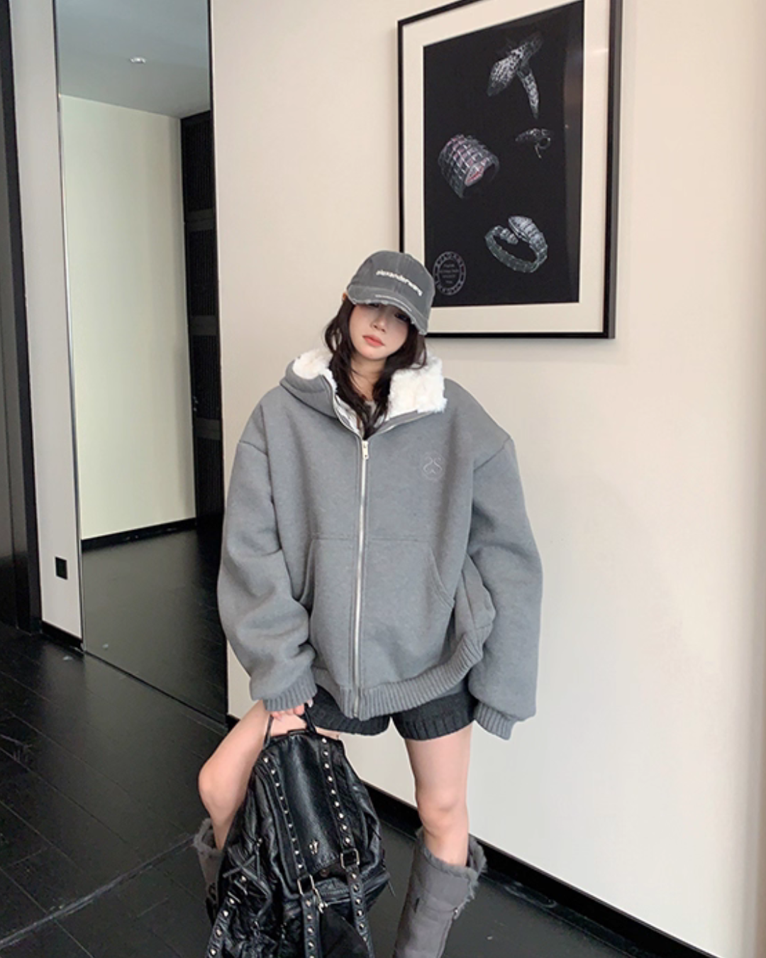 Fleece Lined Knit Hoodie YLS1007