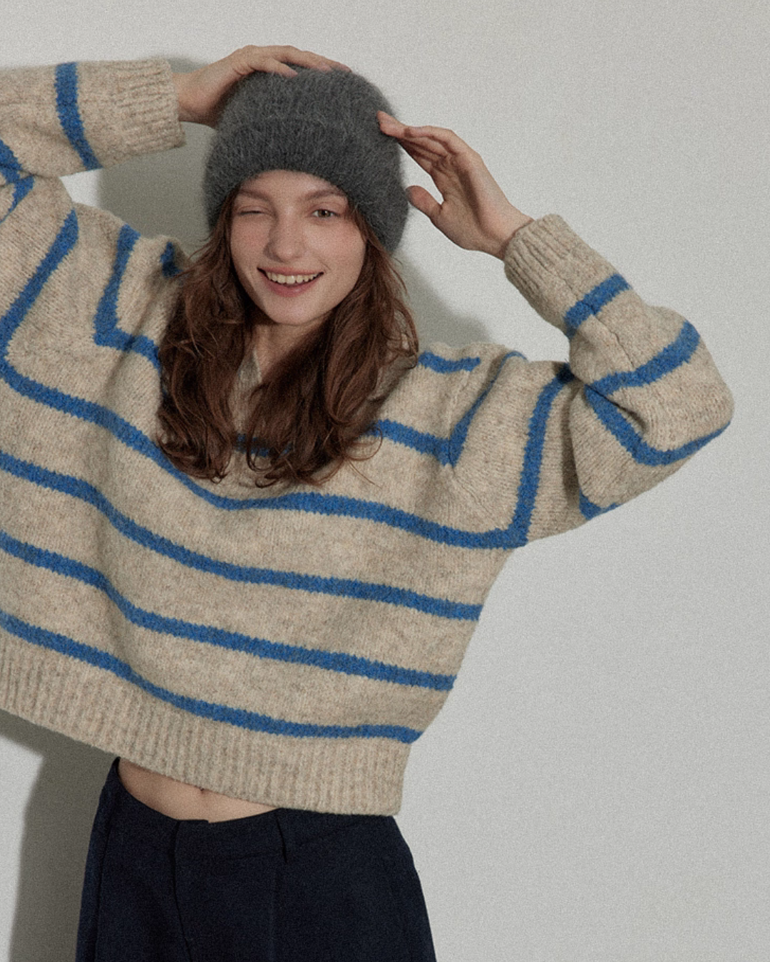 Border Polo Knit Top RLZ0005