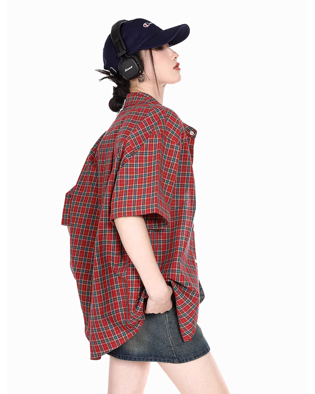 Vintage Short Sleeve Check Shirt ICM0049