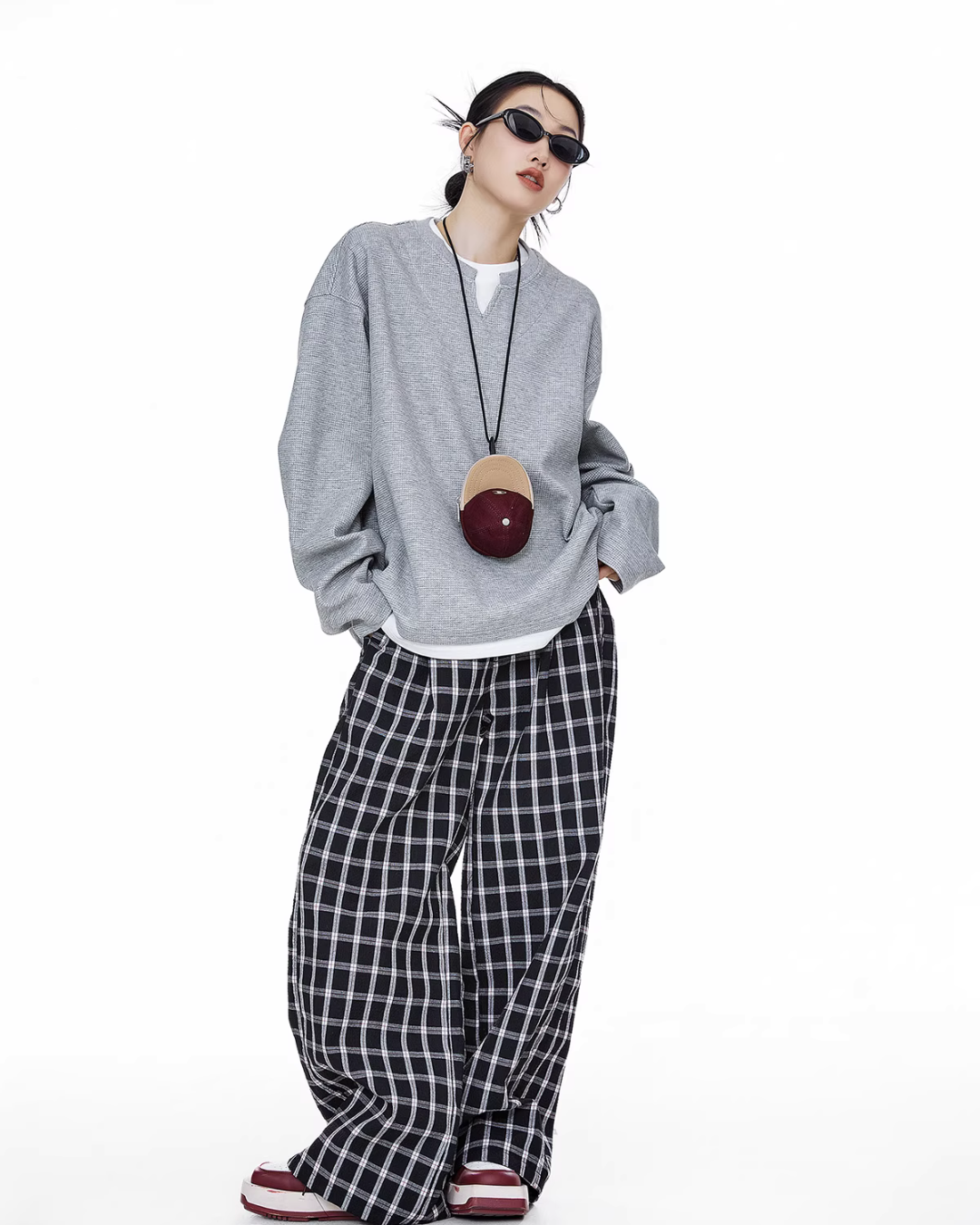 Henry Neck Long Sleeve Top ICM0078
