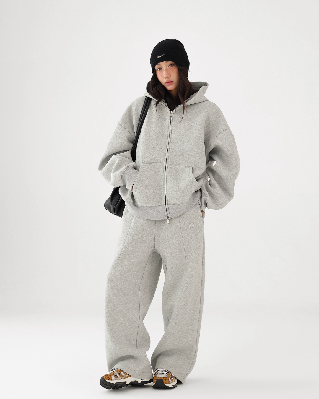 Basic Simple Zip Hoodie / Wide Sweatpants ACS0327