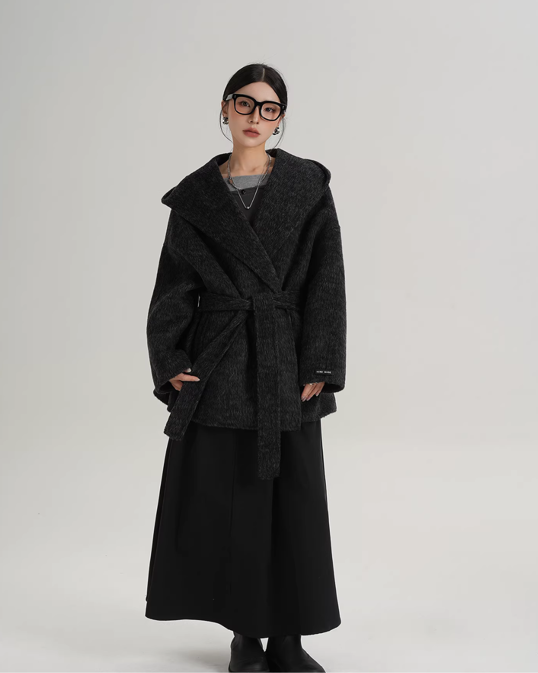 Open Collar Long Coat SRS0414