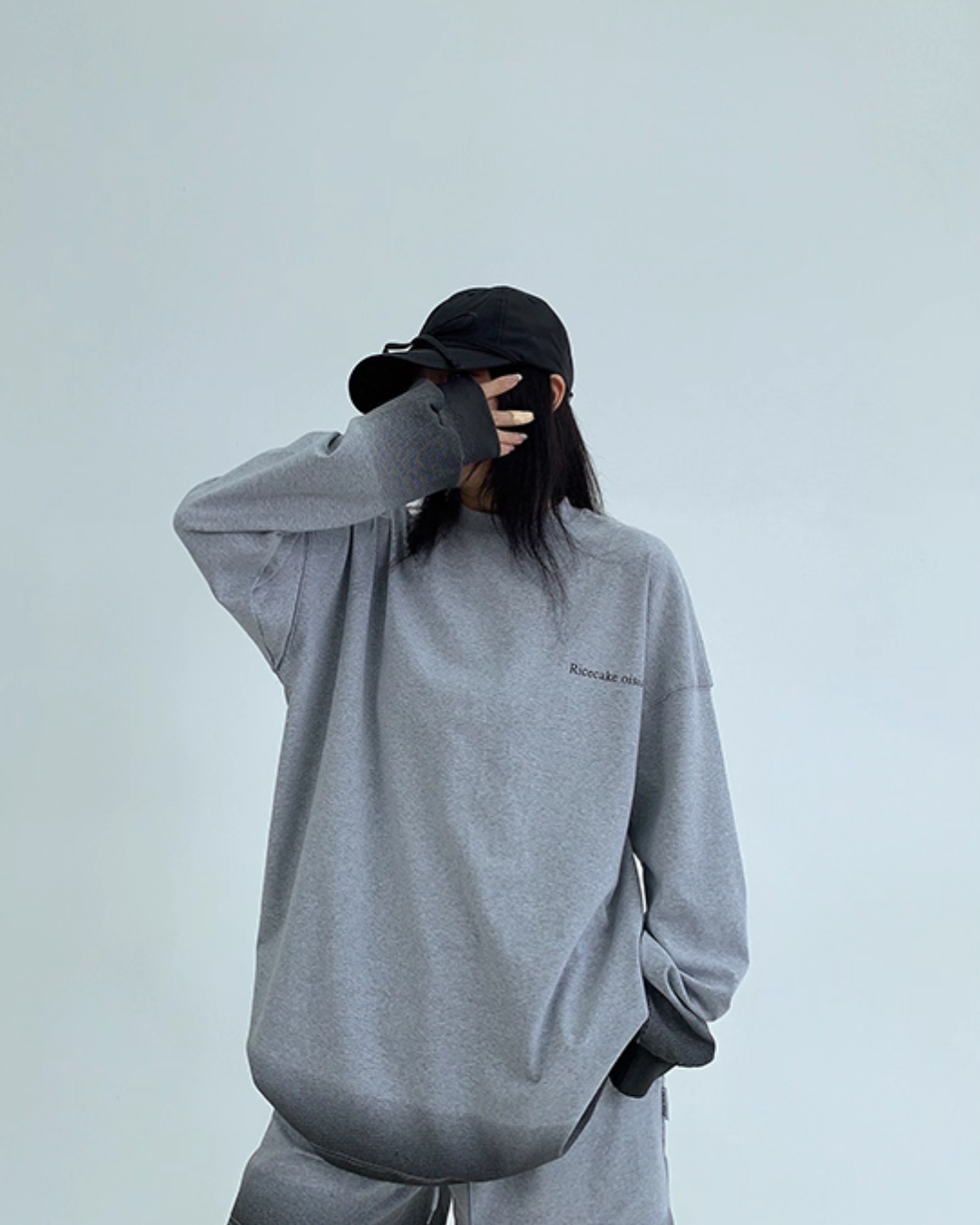 Gradient Loose Long Sleeve Top / Half Pants YLS0885