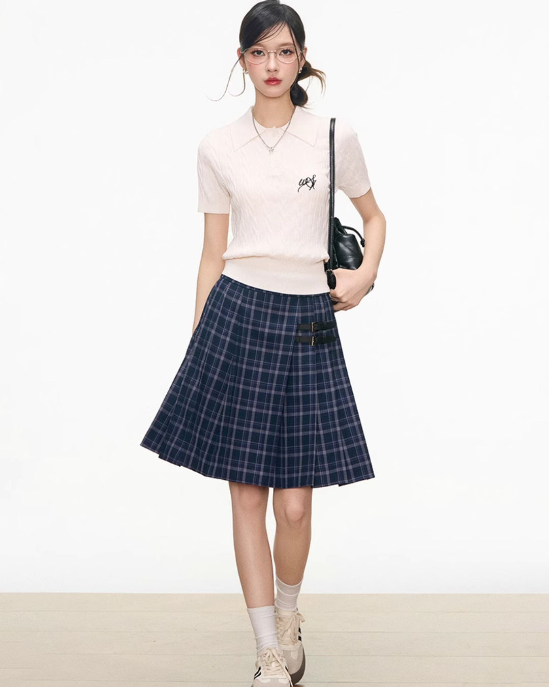 Polo Knit Top / Paid Pleated Skirt WEO0027