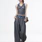Paid Halter Neck Tank Top / Wide Pants WEO0053