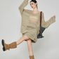 Sheer Oversized Knit Top FER0361
