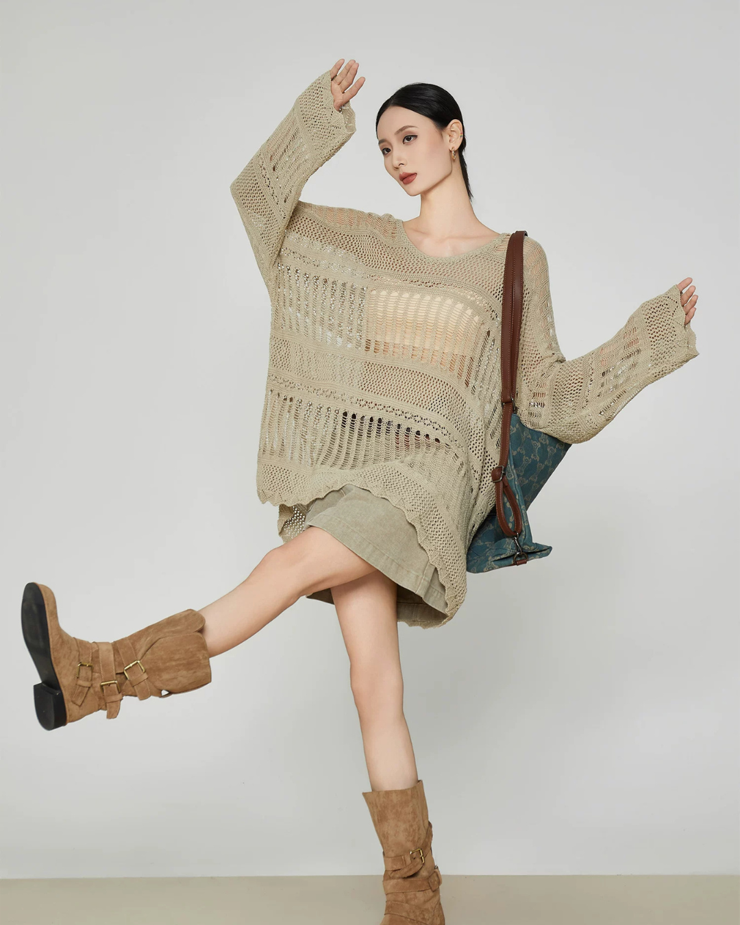 Sheer Oversized Knit Top FER0361
