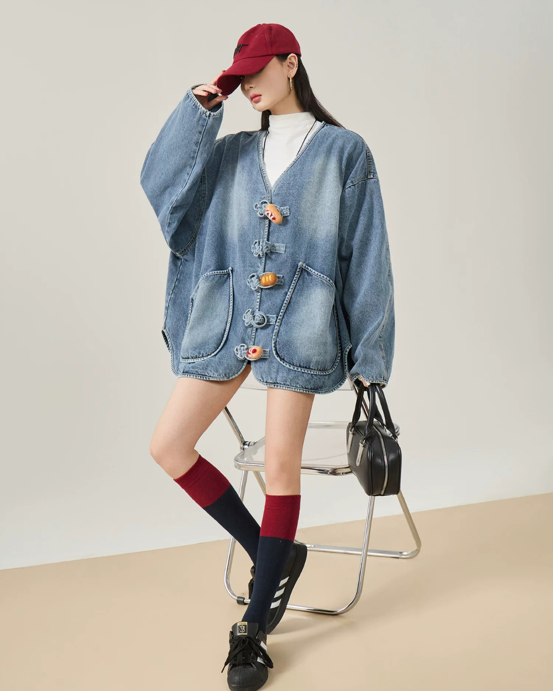 Duffle Button Denim Jacket FER0386