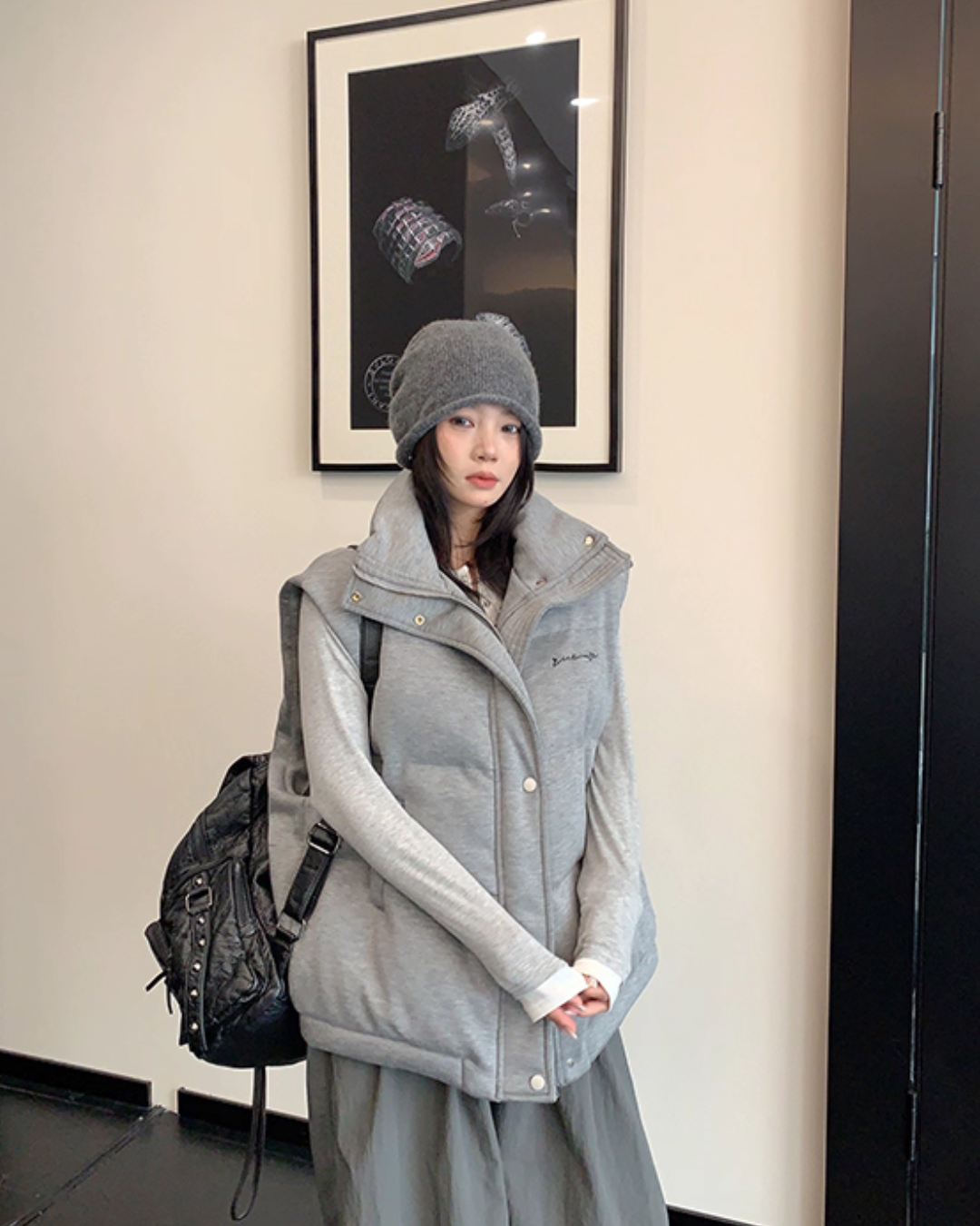 Stand Collar Cotton Down Vest YLS1012