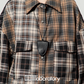 Brown Plaid Shirt  / Leather Mini Skirt LLA0519