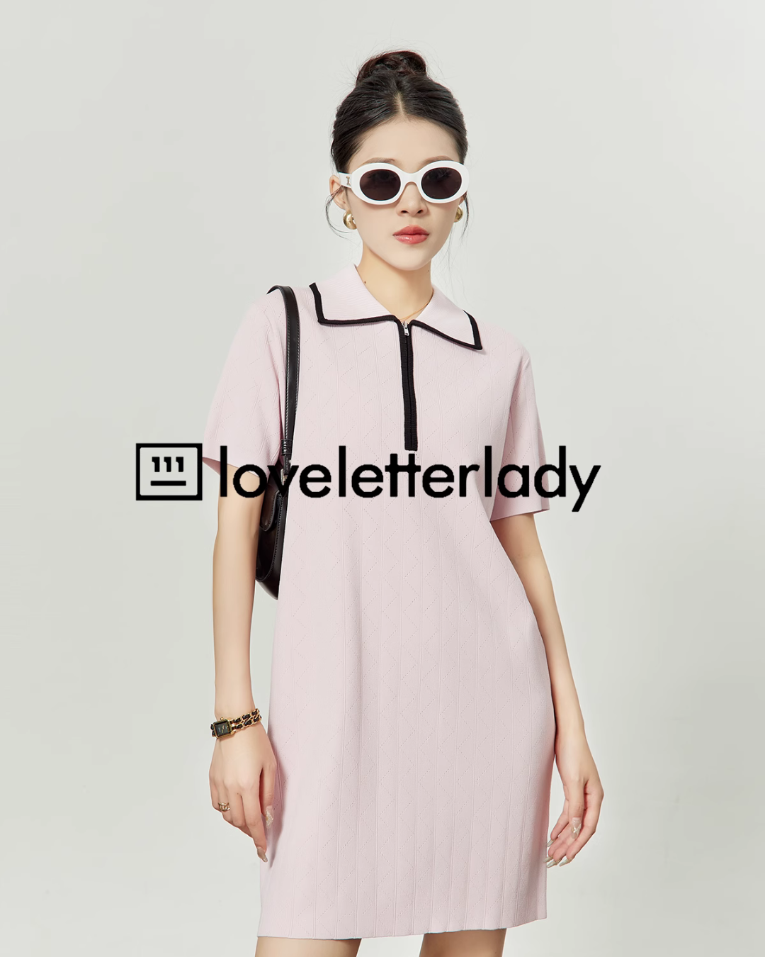 Pink Polo Neck Dress LLA0210