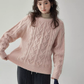 Round Neck Cable Knit Top AMU0042