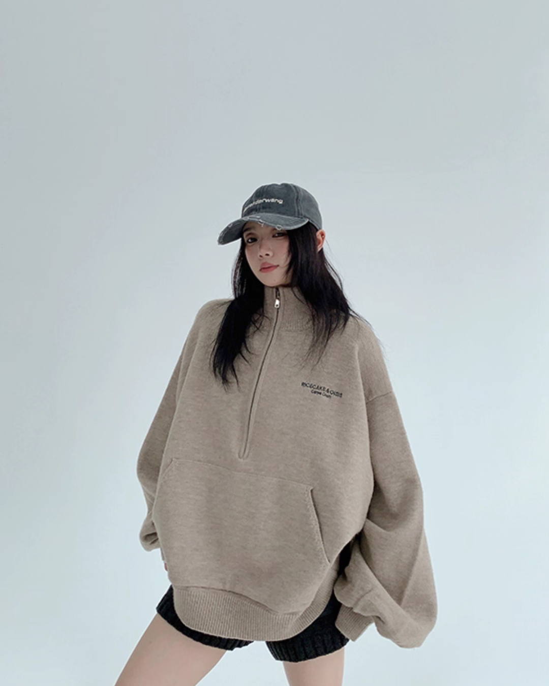 Half-Zip Sweatshirt Top YLS1009