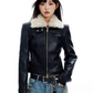 Fur Slim Leather Jacket APA0008