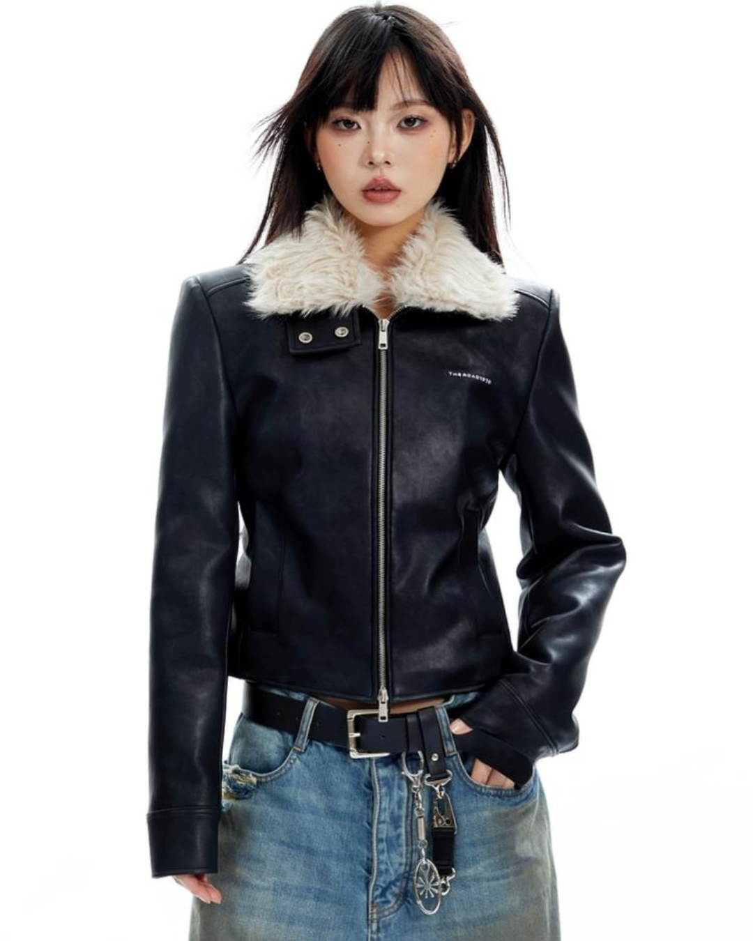 Fur Slim Leather Jacket APA0008