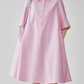 Pink Short-Sleeve Shirt Dress FER0175
