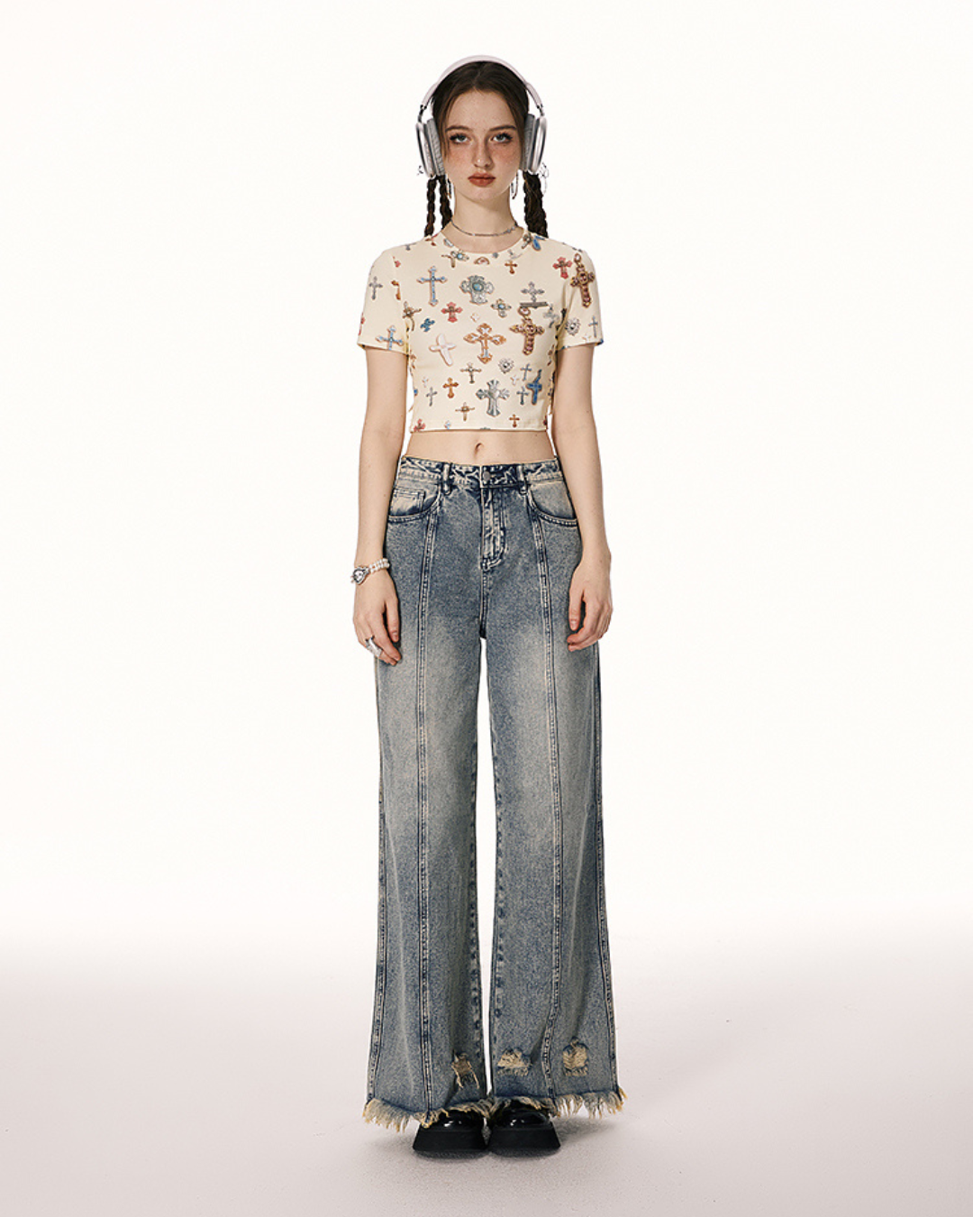 High Waist Wide Leg Denim IMO0061