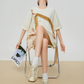 Horse-Handle Scarf Layered Dress FER0295