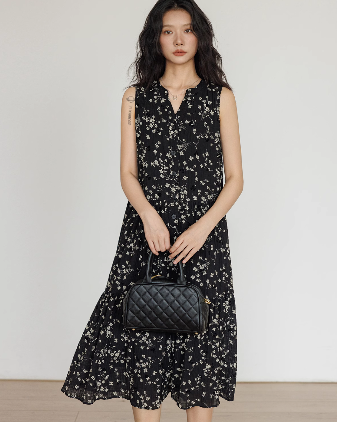Sleeveless Floral Long Dress VAS0058