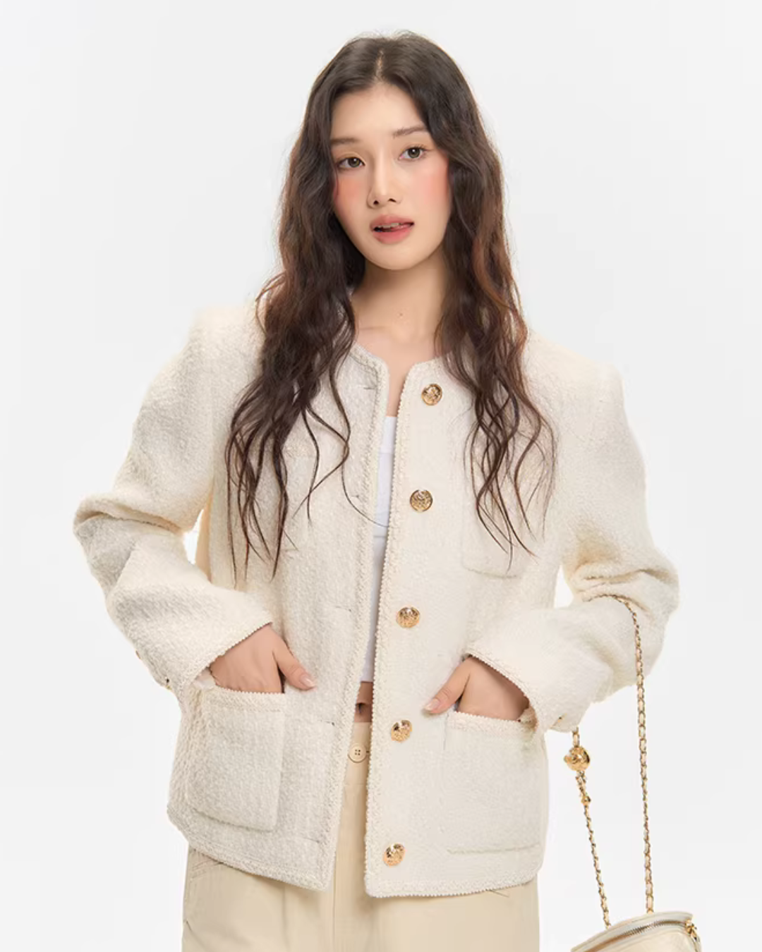 Chunky Tweed Short Jacket KIP0005