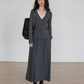 V-neck Basic Top/Long Skirt VAS0178