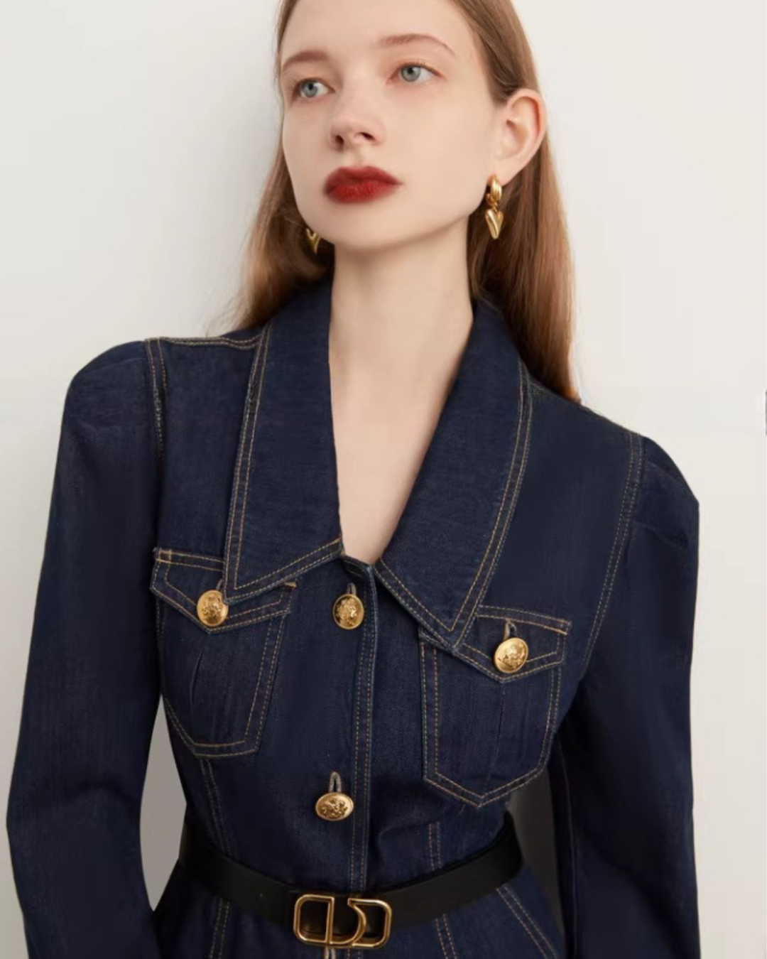 Vintage Slim-Fit Denim Dress DPY0081