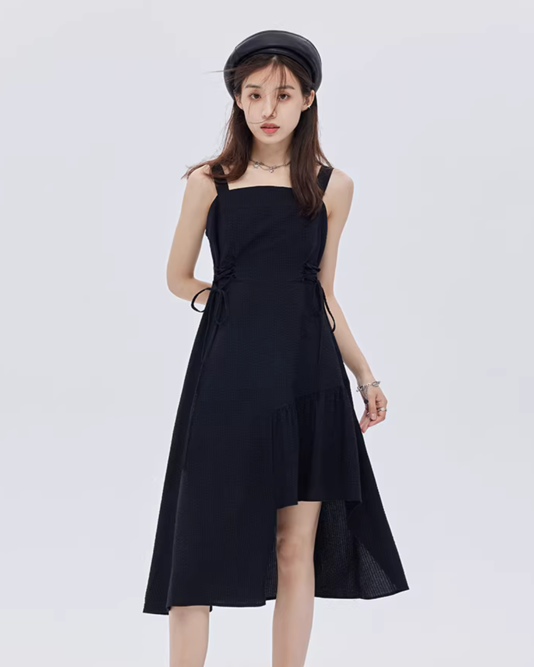 Square Neck Asymmetry Dress SHN0045