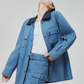 Blue Turn Collar Jacket / Work Skirt FER0376