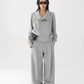 Stand Collar Cropped Jacket/Casual Wide Pants ACS0360
