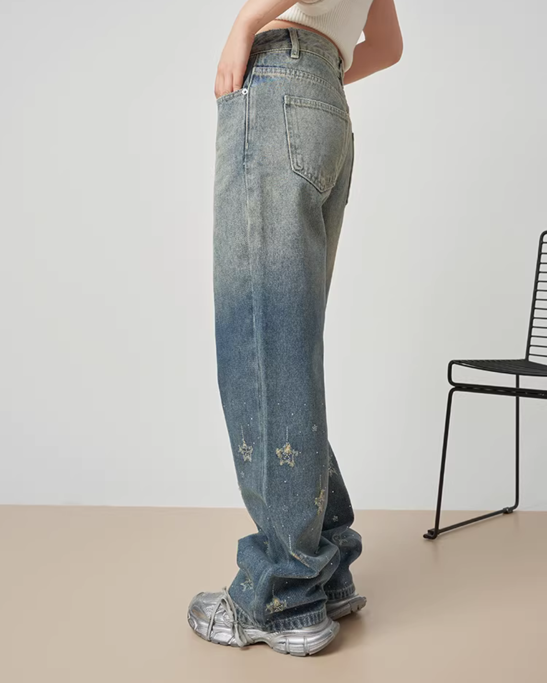 Gradient Wide Denim Pants FER0058
