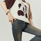 Panda Raglan Summer Knit / Denim Flare Pants LLA0211