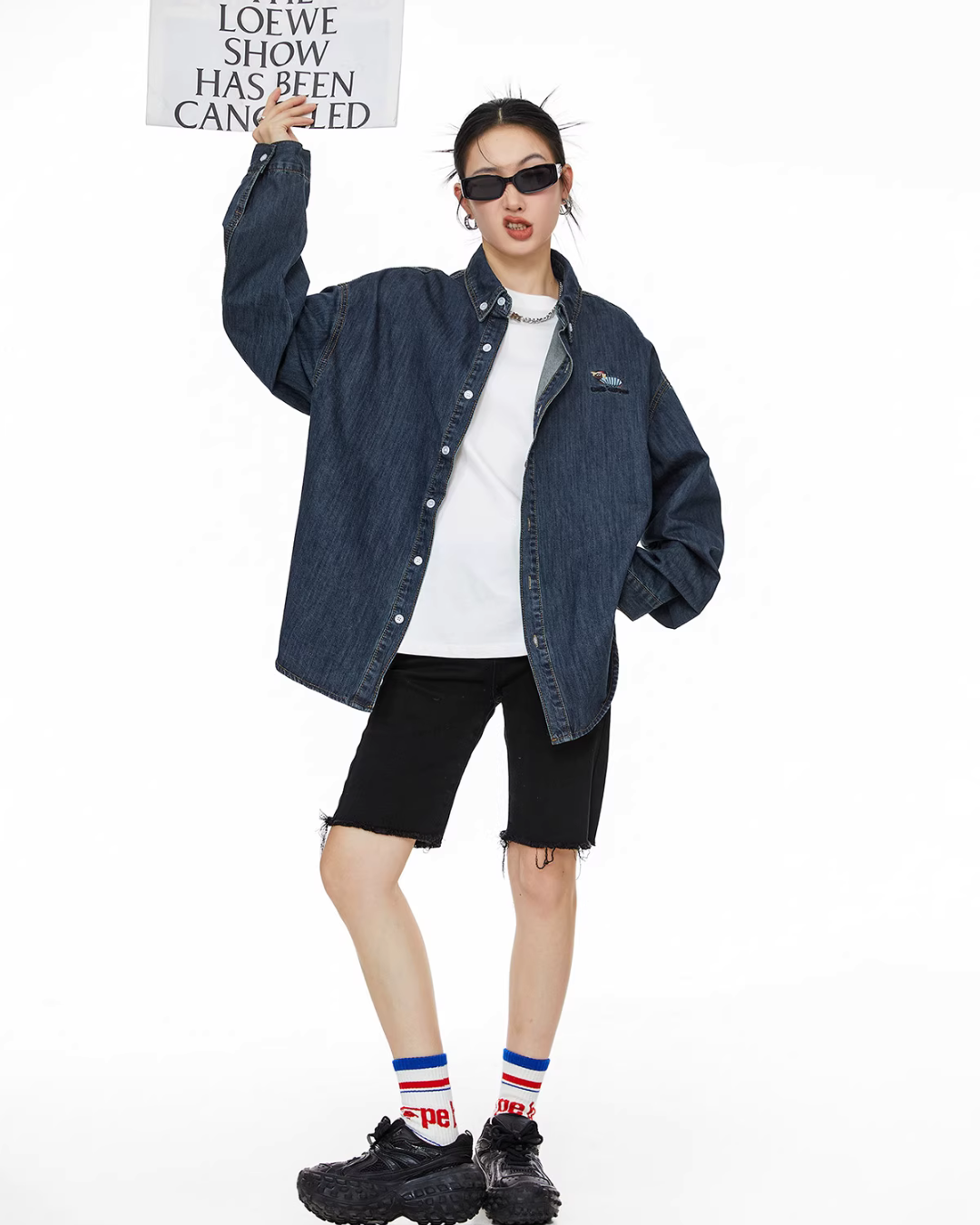 Retro Loose Silhouette Denim Shirt ICM0083