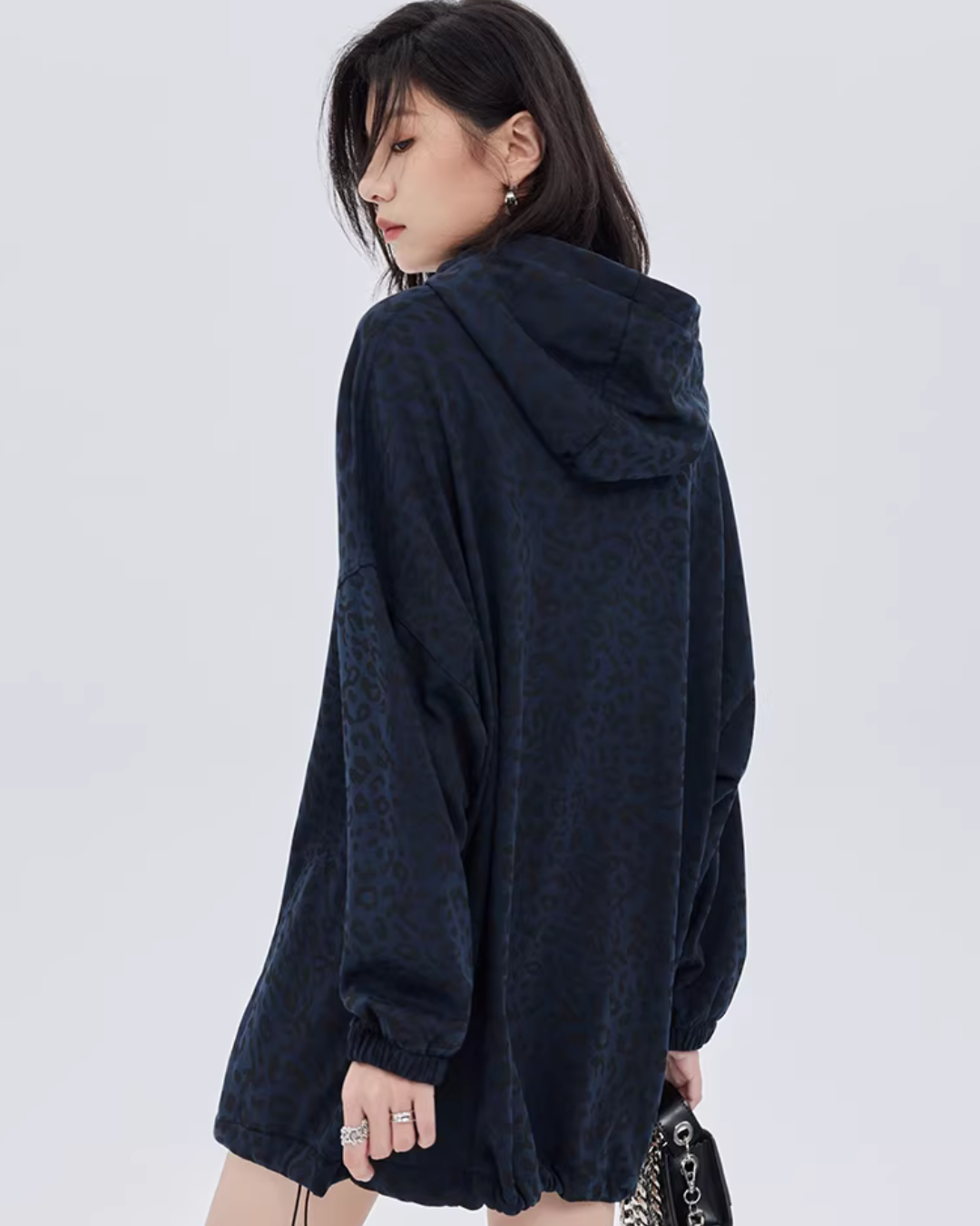 Leopard Print Hood Shoulder Dress SHN0014
