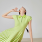 Green Striped Flare Mini Dress FER0081